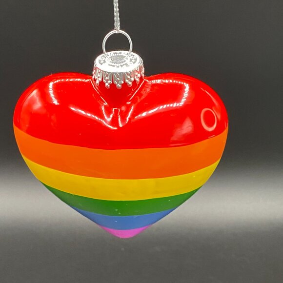 Love is Love Pride Heart Christmas Tree Ornament Holiday Seasonal Decor - Picture 4 of 13